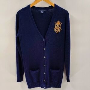 Ralph Lauren Sport Unique Boyfriend N1529 Sweater Cardigan Medium Blue V-neck